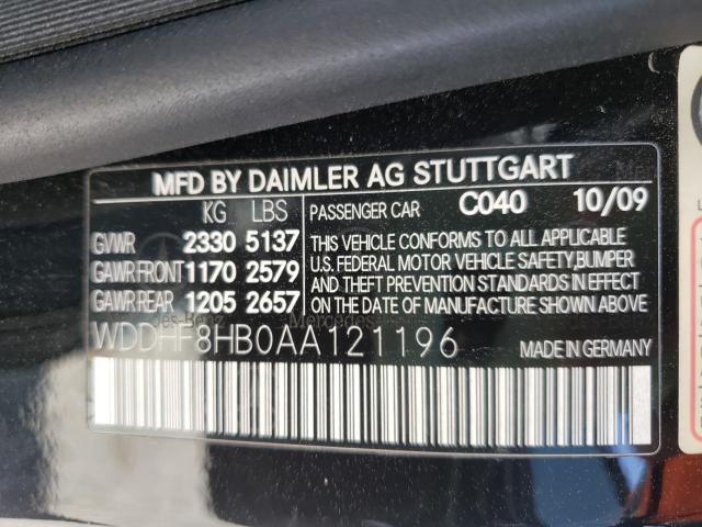 Photo 9 VIN: WDDHF8HB0AA121196 - MERCEDES-BENZ E 350 4MAT 