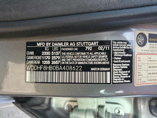 Photo 11 VIN: WDDHF8HB0BA408622 - MERCEDES-BENZ E-CLASS 