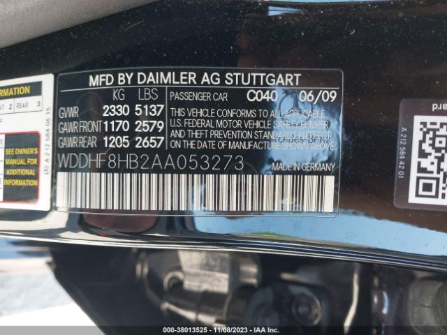 Photo 8 VIN: WDDHF8HB2AA053273 - MERCEDES-BENZ E 350 