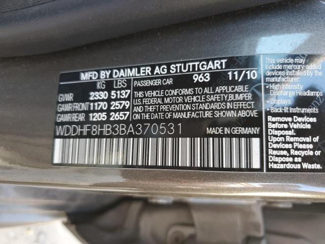 Photo 12 VIN: WDDHF8HB3BA370531 - MERCEDES-BENZ E 350 4MAT 