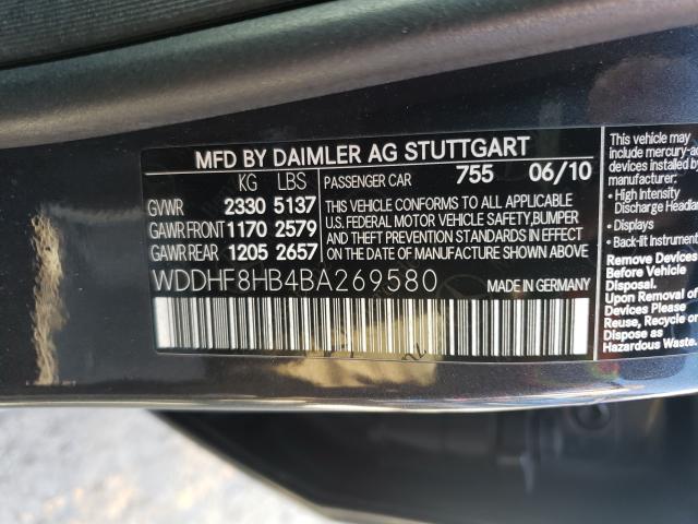 Photo 9 VIN: WDDHF8HB4BA269580 - MERCEDES-BENZ E 350 4MAT 