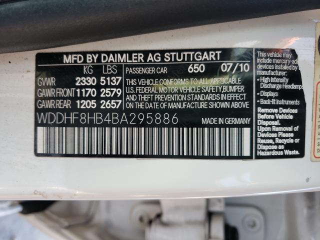 Photo 9 VIN: WDDHF8HB4BA295886 - MERCEDES-BENZ E 350 4MAT 