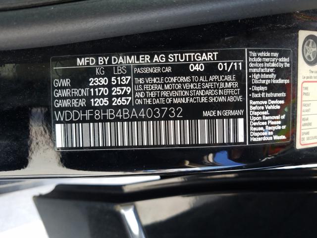 Photo 9 VIN: WDDHF8HB4BA403732 - MERCEDES-BENZ E 350 4MAT 