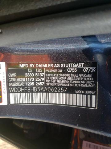 Photo 9 VIN: WDDHF8HB5AA062257 - MERCEDES-BENZ E 350 4MAT 