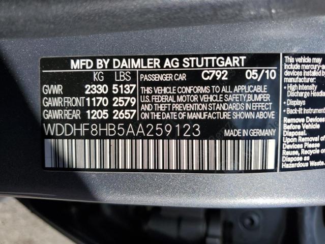 Photo 11 VIN: WDDHF8HB5AA259123 - MERCEDES-BENZ E-CLASS 