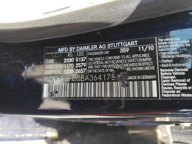 Photo 9 VIN: WDDHF8HB5BA364178 - MERCEDES-BENZ E 350 4MAT 