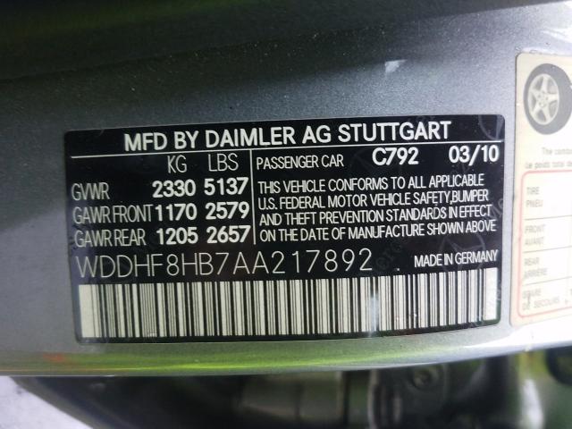 Photo 9 VIN: WDDHF8HB7AA217892 - MERCEDES-BENZ E 350 4MAT 