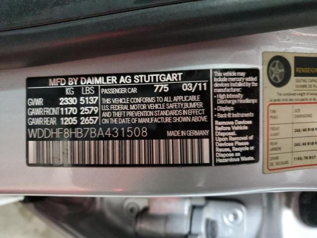 Photo 12 VIN: WDDHF8HB7BA431508 - MERCEDES-BENZ E 350 4MAT 