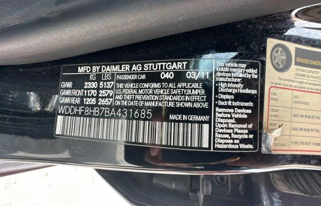 Photo 9 VIN: WDDHF8HB7BA431685 - MERCEDES-BENZ E 350 4MAT 