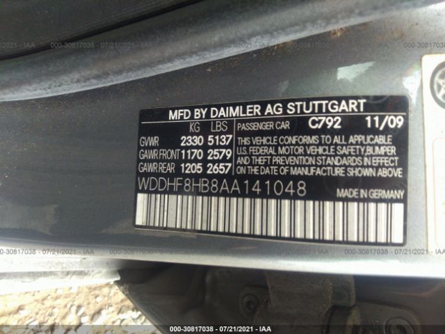 Photo 8 VIN: WDDHF8HB8AA141048 - MERCEDES-BENZ E-CLASS 