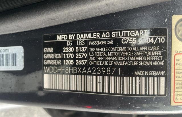 Photo 9 VIN: WDDHF8HBXAA239871 - MERCEDES-BENZ E-CLASS 