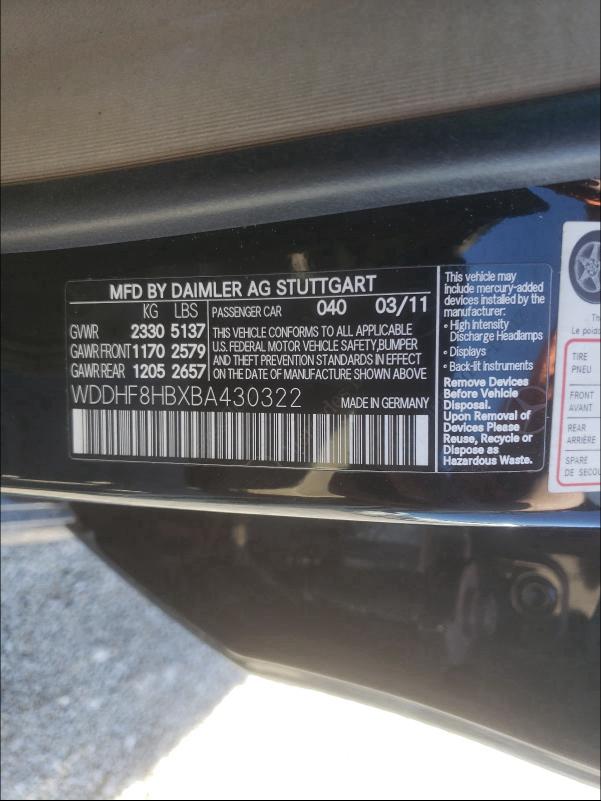 Photo 9 VIN: WDDHF8HBXBA430322 - MERCEDES-BENZ E 350 4MAT 