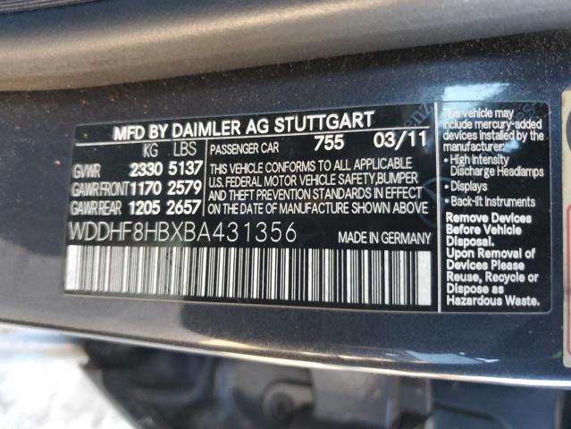 Photo 11 VIN: WDDHF8HBXBA431356 - MERCEDES-BENZ E 350 4MAT 