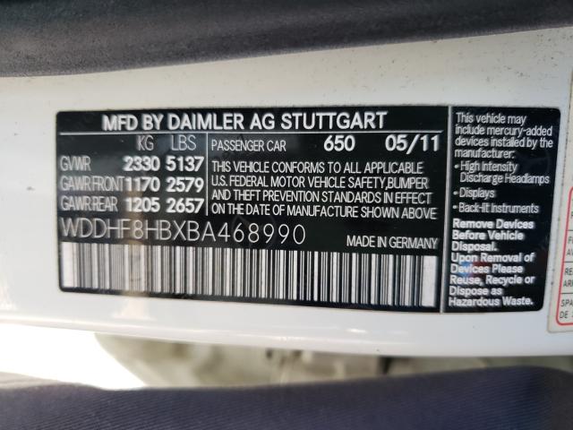 Photo 9 VIN: WDDHF8HBXBA468990 - MERCEDES-BENZ E 350 4MAT 