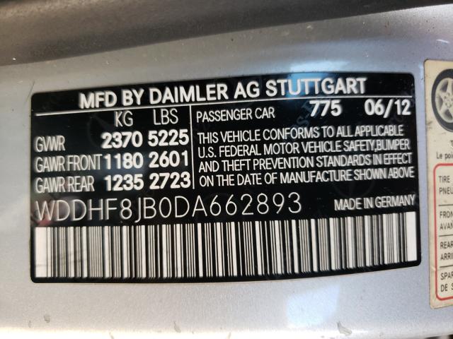 Photo 9 VIN: WDDHF8JB0DA662893 - MERCEDES-BENZ E 350 4MAT 