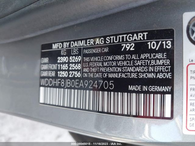 Photo 8 VIN: WDDHF8JB0EA924705 - MERCEDES-BENZ E 350 