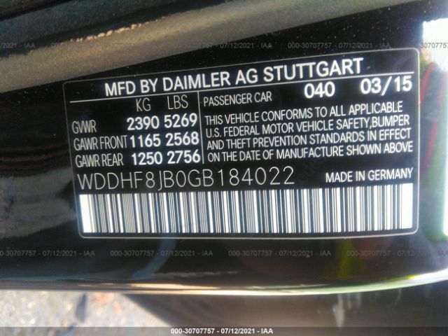 Photo 8 VIN: WDDHF8JB0GB184022 - MERCEDES-BENZ E-CLASS 