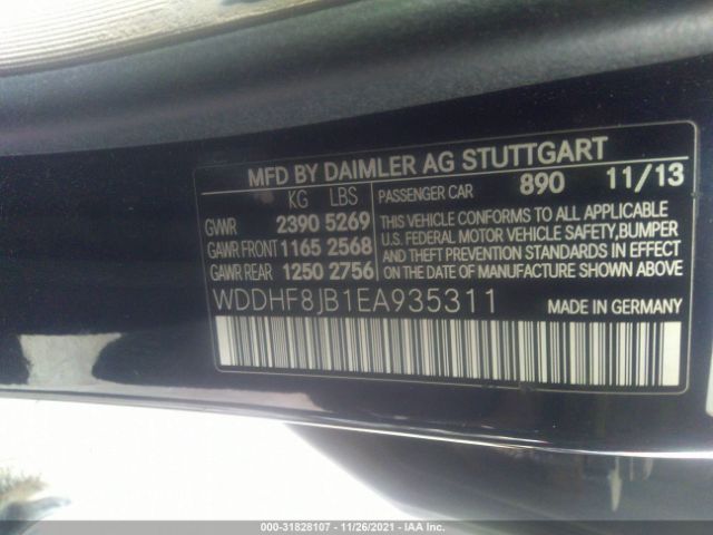 Photo 8 VIN: WDDHF8JB1EA935311 - MERCEDES-BENZ E-CLASS 