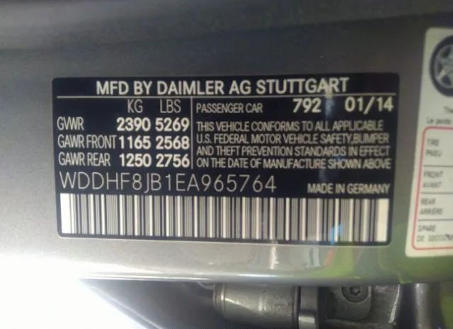 Photo 8 VIN: WDDHF8JB1EA965764 - MERCEDES-BENZ E-CLASS 