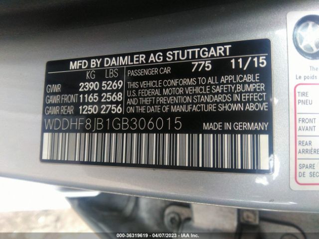 Photo 8 VIN: WDDHF8JB1GB306015 - MERCEDES-BENZ E 350 