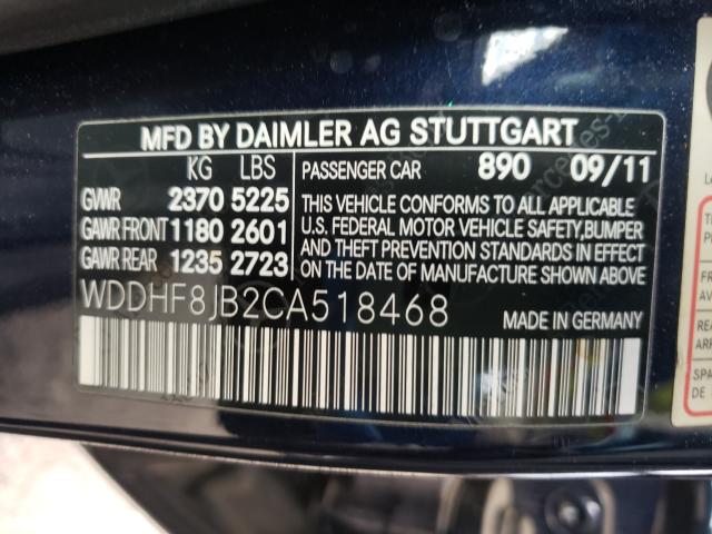 Photo 9 VIN: WDDHF8JB2CA518468 - MERCEDES-BENZ E 350 4MAT 