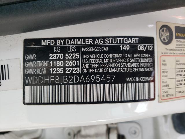 Photo 9 VIN: WDDHF8JB2DA695457 - MERCEDES-BENZ E 350 4MAT 