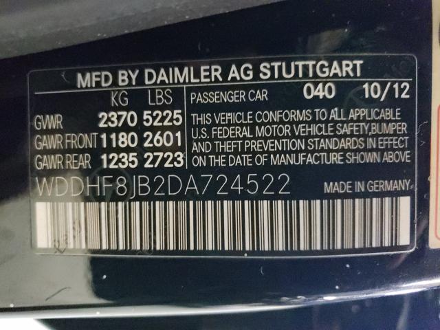 Photo 9 VIN: WDDHF8JB2DA724522 - MERCEDES-BENZ E 350 4MAT 