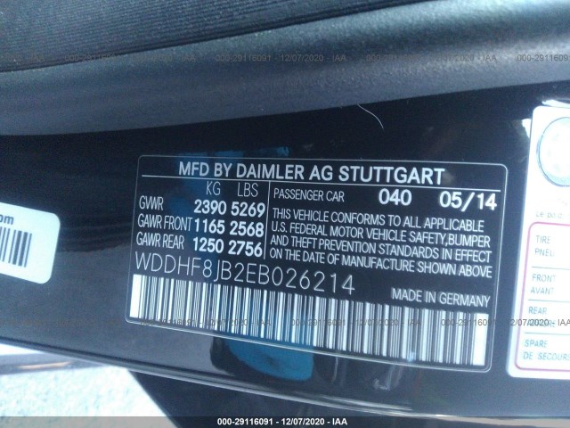 Photo 8 VIN: WDDHF8JB2EB026214 - MERCEDES-BENZ E-CLASS 