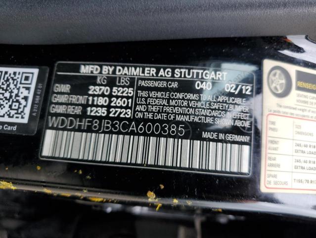 Photo 11 VIN: WDDHF8JB3CA600385 - MERCEDES-BENZ E-CLASS 