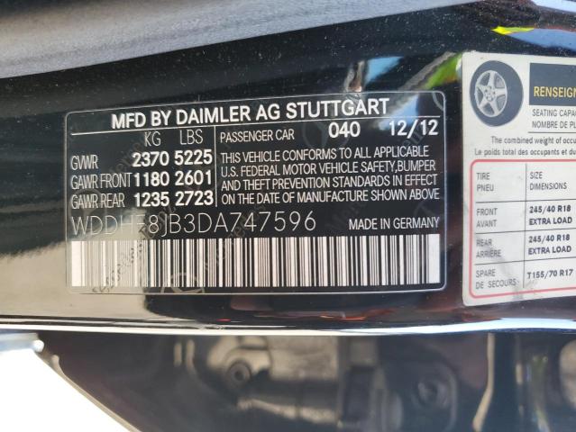 Photo 11 VIN: WDDHF8JB3DA747596 - MERCEDES-BENZ E-CLASS 