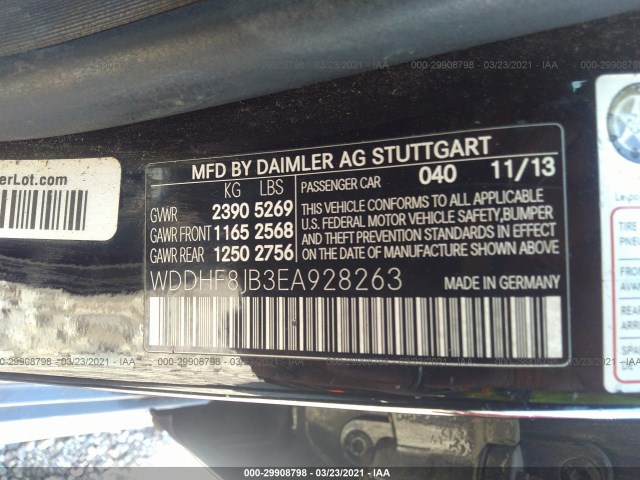 Photo 8 VIN: WDDHF8JB3EA928263 - MERCEDES-BENZ E-CLASS 