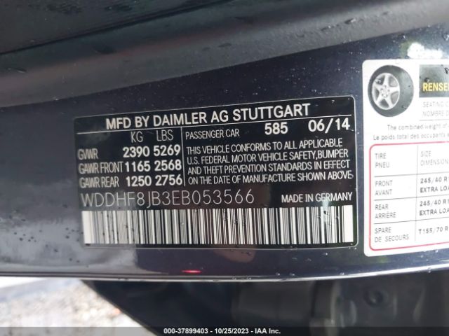 Photo 8 VIN: WDDHF8JB3EB053566 - MERCEDES-BENZ E-CLASS 