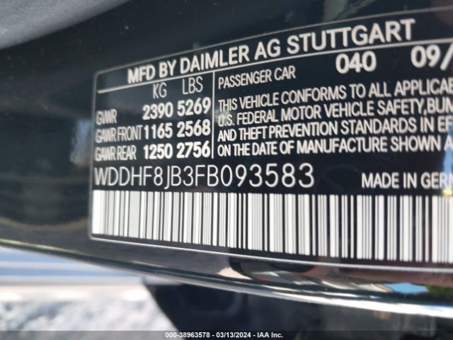 Photo 8 VIN: WDDHF8JB3FB093583 - MERCEDES-BENZ E 350 