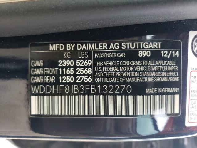 Photo 11 VIN: WDDHF8JB3FB132270 - MERCEDES-BENZ E-CLASS 