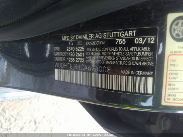 Photo 8 VIN: WDDHF8JB4CA626008 - MERCEDES-BENZ E-CLASS 