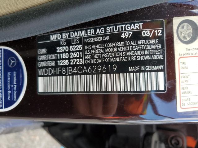 Photo 11 VIN: WDDHF8JB4CA629619 - MERCEDES-BENZ E-CLASS 