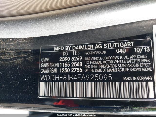 Photo 8 VIN: WDDHF8JB4EA925095 - MERCEDES-BENZ E 350 