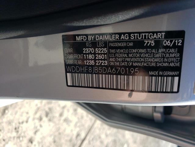 Photo 11 VIN: WDDHF8JB5DA670195 - MERCEDES-BENZ E-CLASS 