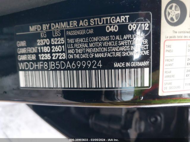 Photo 8 VIN: WDDHF8JB5DA699924 - MERCEDES-BENZ E 350 