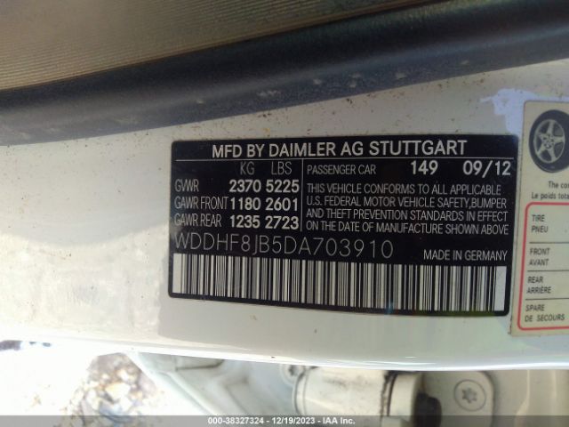 Photo 8 VIN: WDDHF8JB5DA703910 - MERCEDES-BENZ E 350 