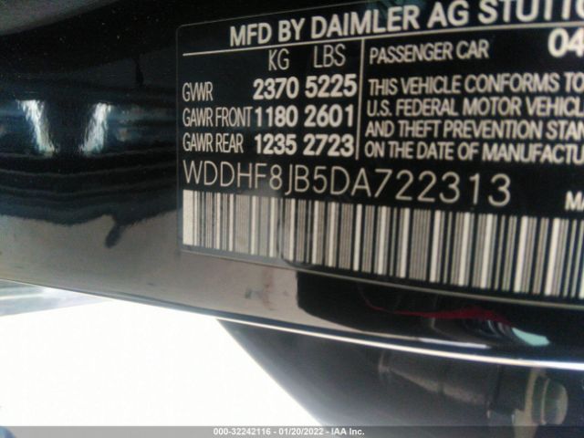 Photo 8 VIN: WDDHF8JB5DA722313 - MERCEDES-BENZ E-CLASS 