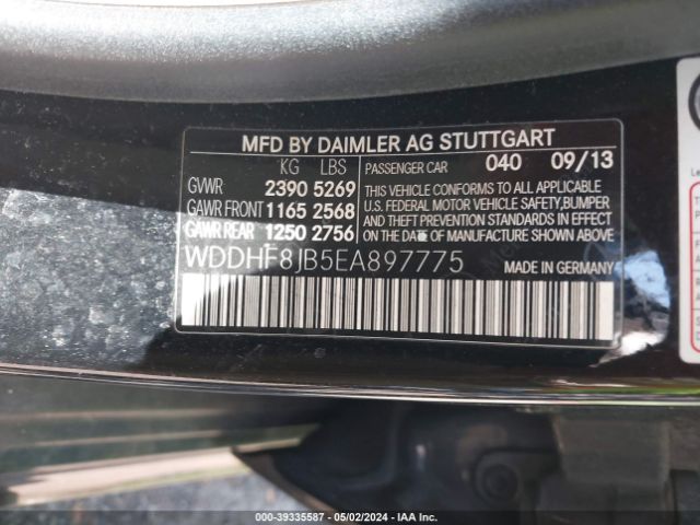 Photo 8 VIN: WDDHF8JB5EA897775 - MERCEDES-BENZ E 350 