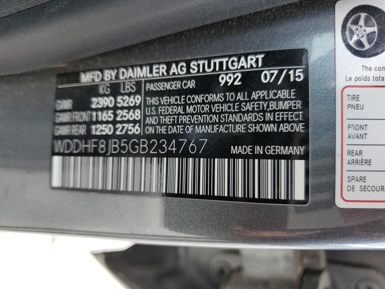 Photo 11 VIN: WDDHF8JB5GB234767 - MERCEDES-BENZ E-KLASSE 