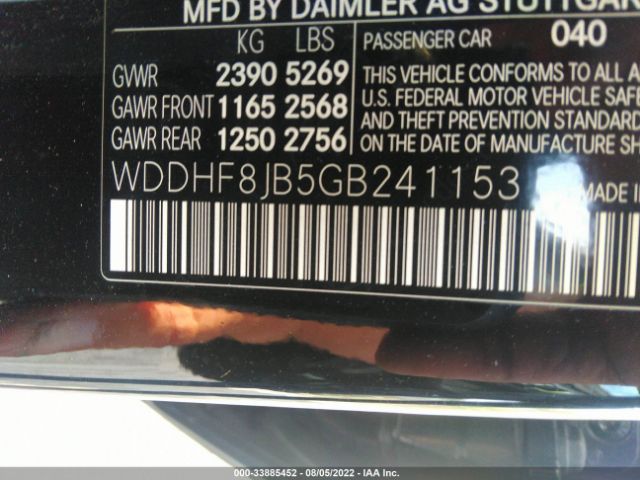 Photo 8 VIN: WDDHF8JB5GB241153 - MERCEDES-BENZ E-CLASS 