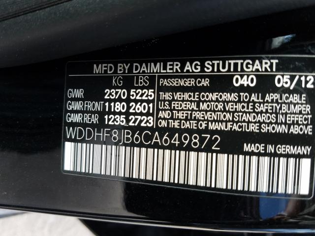 Photo 9 VIN: WDDHF8JB6CA649872 - MERCEDES-BENZ E 350 4MAT 