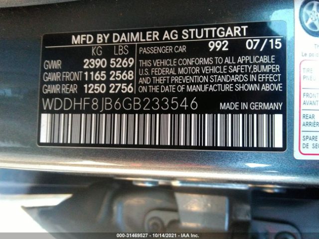 Photo 8 VIN: WDDHF8JB6GB233546 - MERCEDES-BENZ E-CLASS 