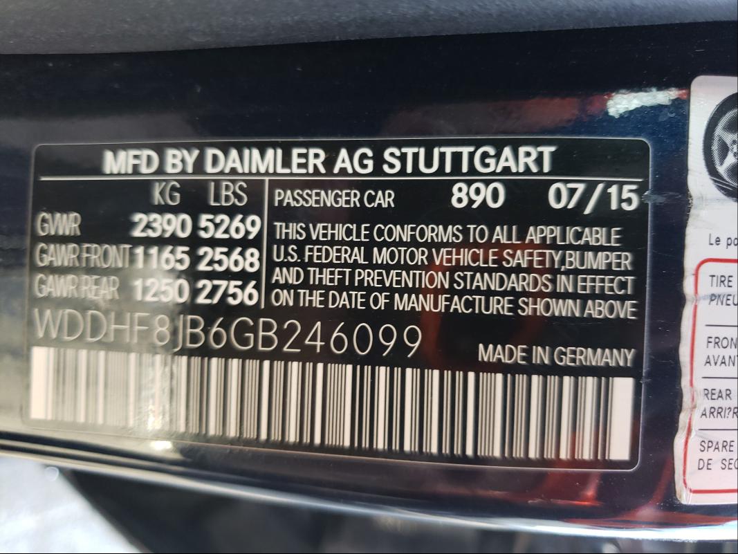 Photo 9 VIN: WDDHF8JB6GB246099 - MERCEDES-BENZ E 350 4MAT 