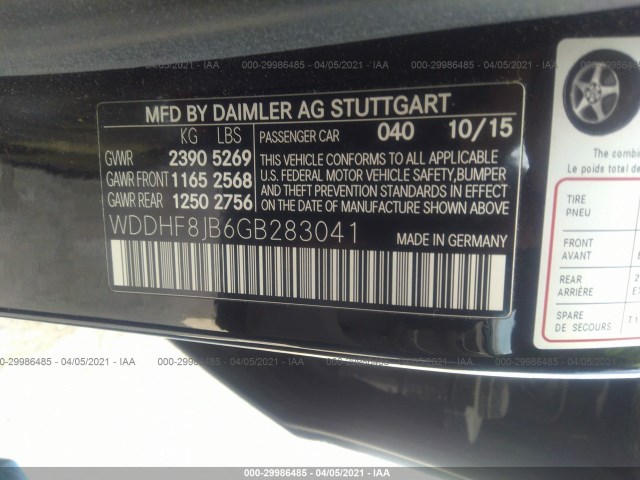 Photo 8 VIN: WDDHF8JB6GB283041 - MERCEDES-BENZ E-CLASS 