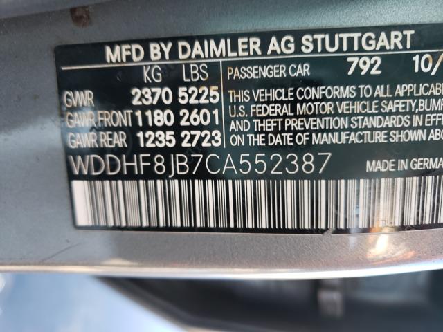 Photo 9 VIN: WDDHF8JB7CA552387 - MERCEDES-BENZ E 350 4MAT 