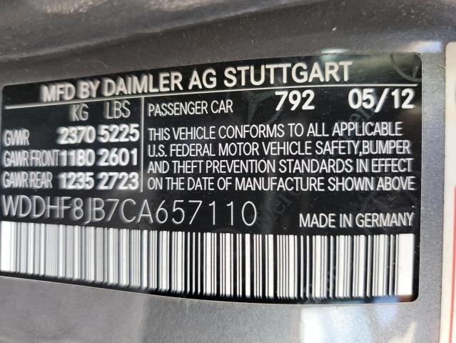 Photo 11 VIN: WDDHF8JB7CA657110 - MERCEDES-BENZ E-CLASS 